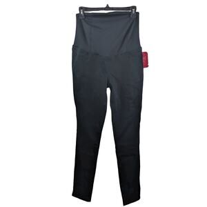 Ingrid & Isabel Maternity Jeans Skinny Crossover Panel 4 Black Over Belly Smooth